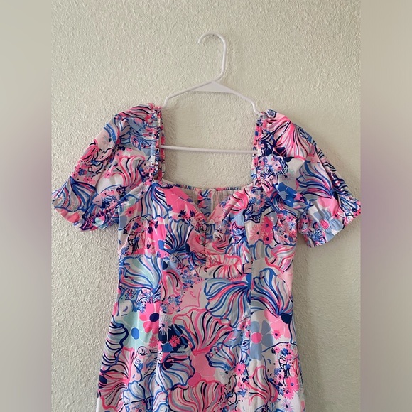 Lilly Pulitzer Keisha Off-The-Shoulder Floral Puff Sleeve Mini Dress - Picture 5 of 11